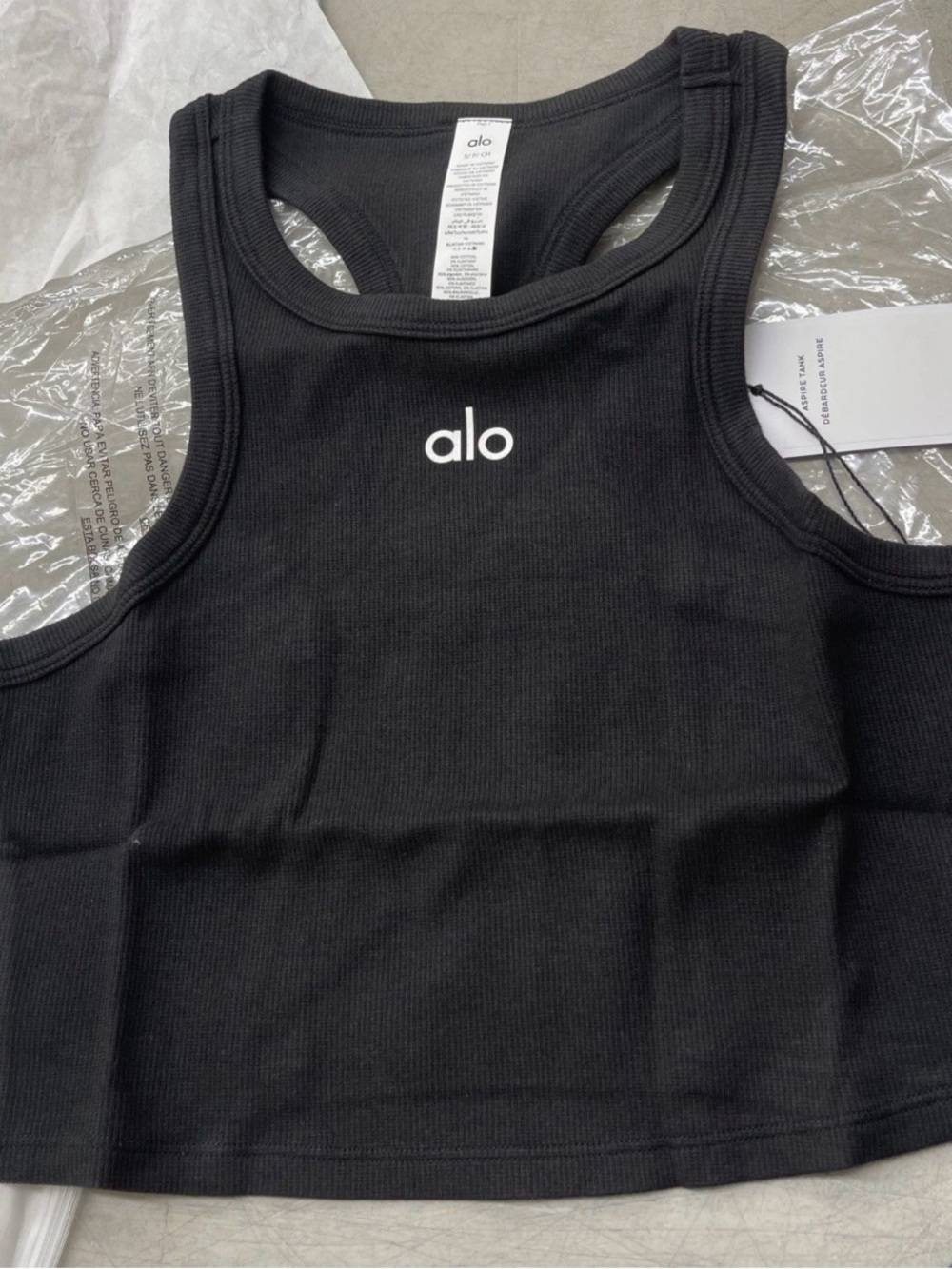 Alo Yoga Black Aspire Tank - Size M - NEW